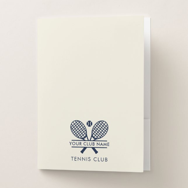 Simple Minimalist Club Name Tennis Team Pocket Folder (Front)