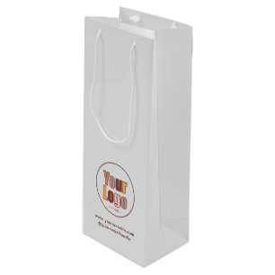 Simple Minimalist Company Business Logo Custom Wine Gift Bag