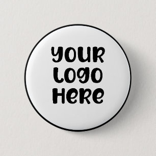 Simple Minimalist Company Business Logo DIY Button