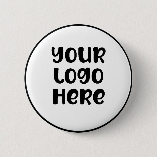 Simple Minimalist Company Business Logo DIY Button (Front)