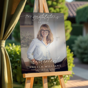 Simple Minimalist Congratulations Retirement Photo Foam Board