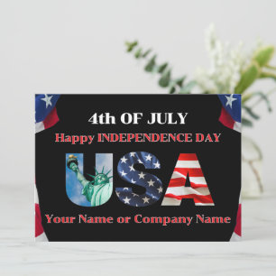 Simple Minimalist Corporate 4th of July USA Flag Holiday Card