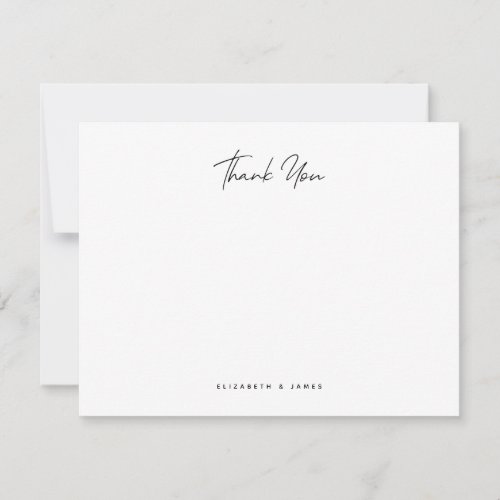 Simple Minimalist Couple Thank You Note Card