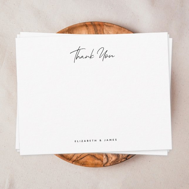 Simple Minimalist Couple Thank You Note Card (Couple thank you note card with background)