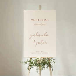 Simple Minimalist Cream Wedding Welcome Foam Board
