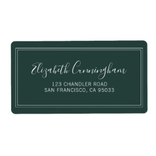 Simple Minimalist Cursive Script Return Address Label