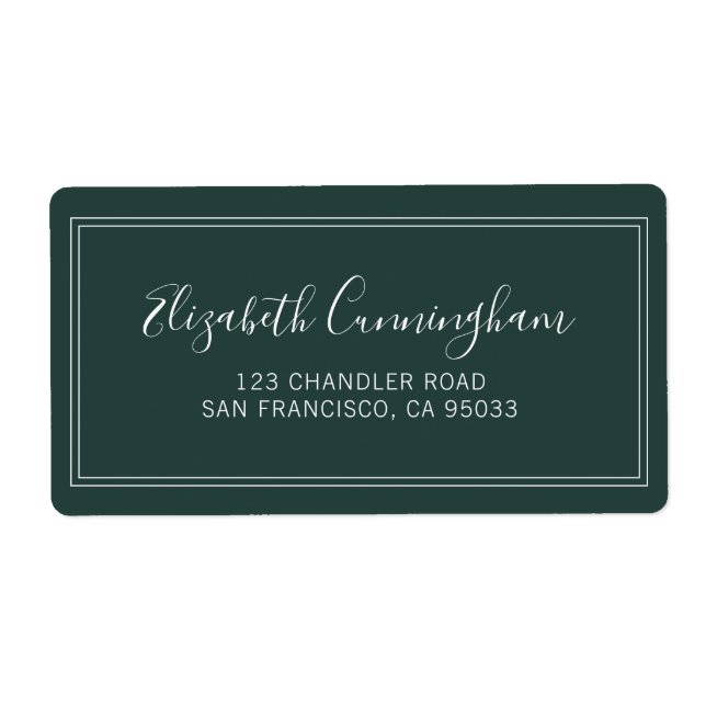 Simple Minimalist Cursive Script Return Address Label (Front)