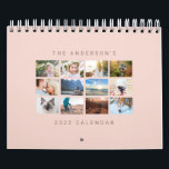 Simple Minimalist Custom 2022 Blush Pink Photo Calendar<br><div class="desc">Create your own modern 2022 Photo Calendar with this simple and minimalist calendar template featuring personalized full page photos, an elegant, feminine and chic golden hour blush pink template and modern sans-serif font in delicate rosewood brown. The year is editable, easily personalize the text on the front adding your family...</div>