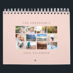 Simple Minimalist Custom 2022 Blush Pink Photo Calendar<br><div class="desc">Create your own modern 2022 Photo Calendar with this simple and minimalist calendar template featuring personalized full page photos, an elegant, feminine and chic golden hour blush pink template and modern sans-serif font in delicate rosewood brown. The year is editable, easily personalize the text on the front adding your family...</div>