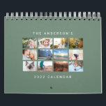 Simple Minimalist Custom 2022 Sage Green Photo Calendar<br><div class="desc">Create your own modern 2022 Photo Calendar with this simple and basic calendar template featuring personalized full page photos, an elegant and elegant sage green template and modern sans-serif font. The year is editable, easily personalize the text on the front adding your family name and year, write your text on...</div>
