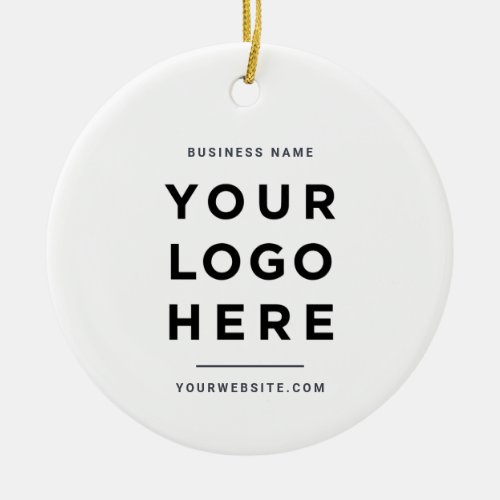 Simple Minimalist  Custom Business Logo Ceramic Ornament