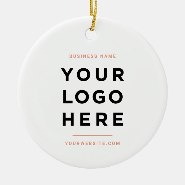 Simple Minimalist | Custom Business Logo Ceramic Ornament (Front)