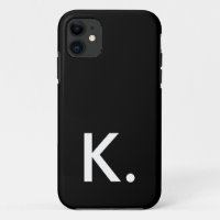 Simple minimalist custom initial black white