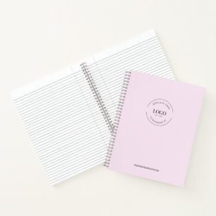 Simple Minimalist Custom Logo Branded Pink Notebook