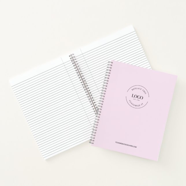 Simple Minimalist Custom Logo Branded Pink Notebook (Inside)