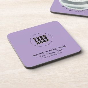 Simple Minimalist Custom Logo & Text   Beverage Coaster