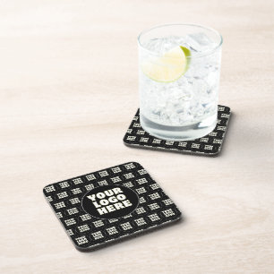 Simple Minimalist Custom Logo & Text Beverage Coaster