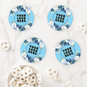 Simple Minimalist Custom Logo & Text Coaster Set
