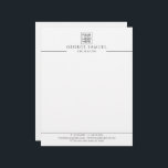Simple Minimalist Custom Logo & Text   Letterhead<br><div class="desc">Create Your Own Letterhead with Your Company Logo! Personalize this product with your business logo, company name, text, photo, or artwork to match your brand or personal style. Whether you're promoting your business, creating a thoughtful gift, or designing something unique for yourself, this customizable item is perfect for any occasion....</div>
