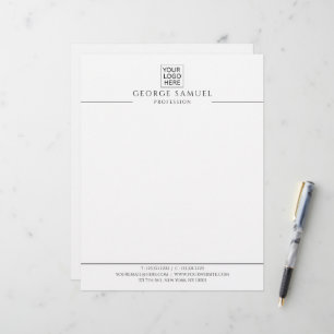 Simple Minimalist Custom Logo & Text   Letterhead