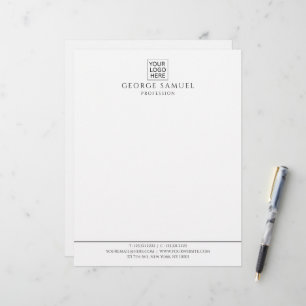 Simple Minimalist Custom Logo & Text   Letterhead