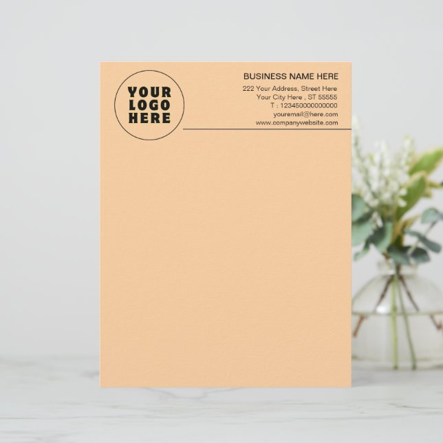 Simple Minimalist Custom Logo & Text   Letterhead (Standing Front)