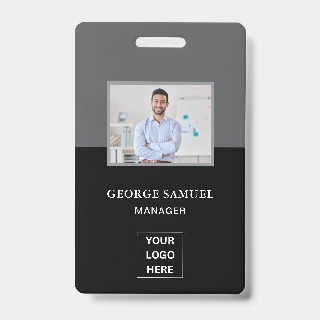 Simple Minimalist Custom Logo & Text Promotional Badge (Front)