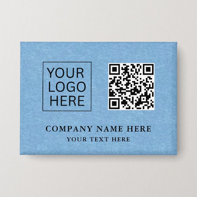 Simple Minimalist Custom Logo & Text Promotional Button (Front)
