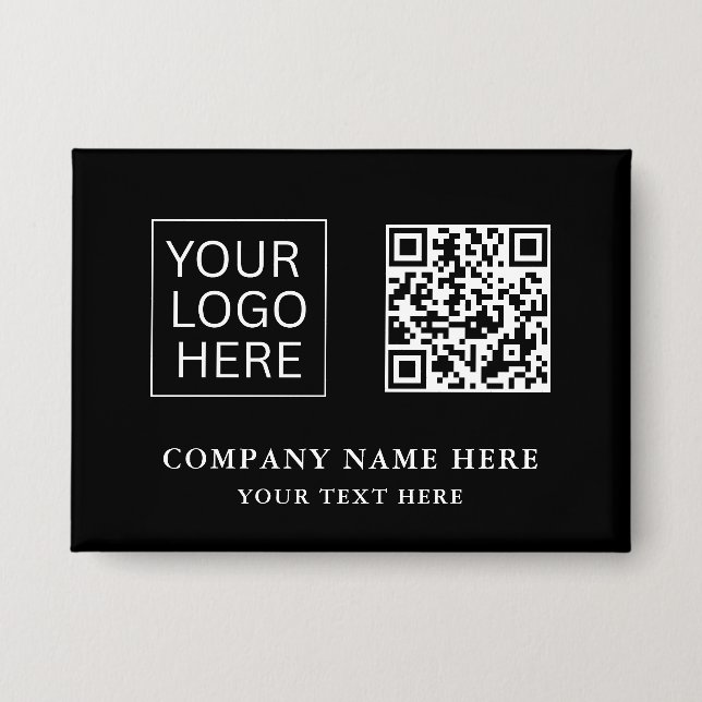Simple Minimalist Custom Logo & Text Promotional Button (Front)