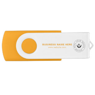 Simple Minimalist Custom Logo & Text Promotional Flash Drive