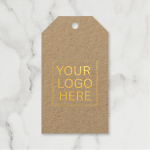 Simple Minimalist Custom Logo & Text Promotional Foil Gift Tags