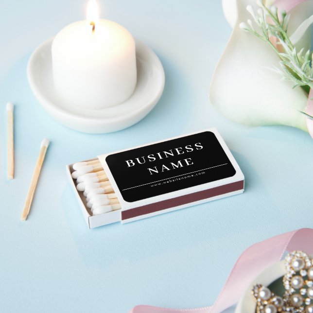 Simple Minimalist Custom Logo & Text Promotional Matchboxes (Insitu)