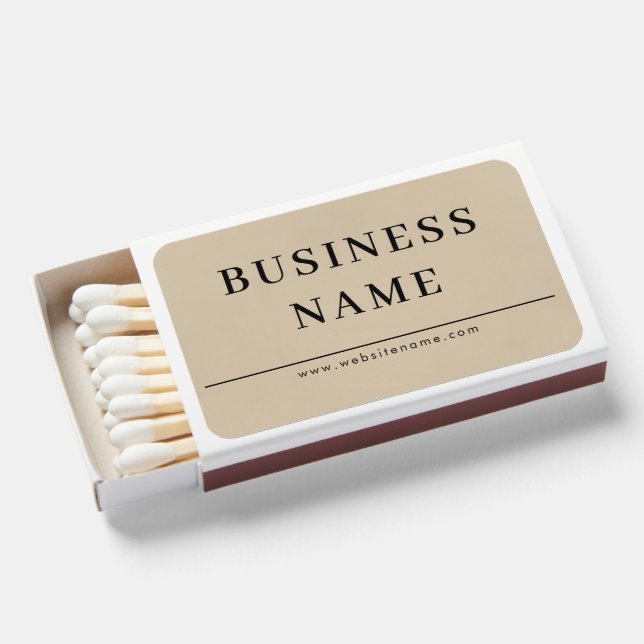 Simple Minimalist Custom Logo & Text Promotional Matchboxes (Front Open)