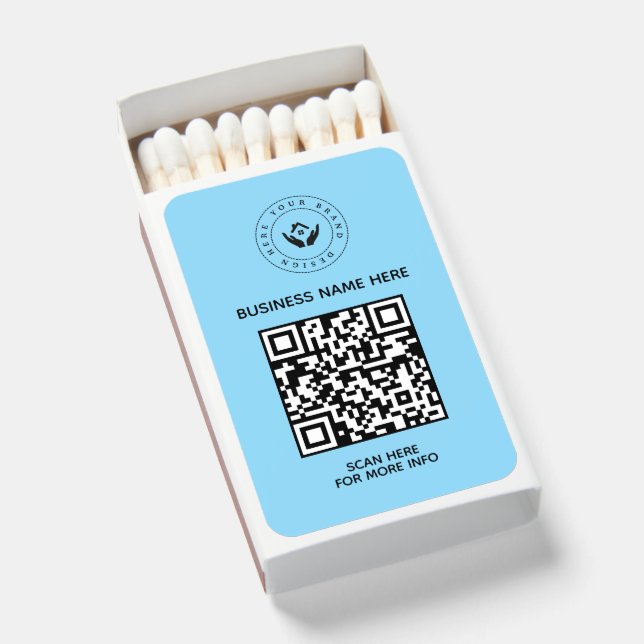 Simple Minimalist Custom Logo & Text Promotional Matchboxes (Front Open)