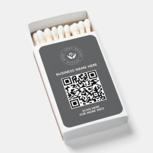Simple Minimalist Custom Logo & Text Promotional Matchboxes