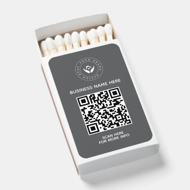 Simple Minimalist Custom Logo & Text Promotional Matchboxes (Front Open)