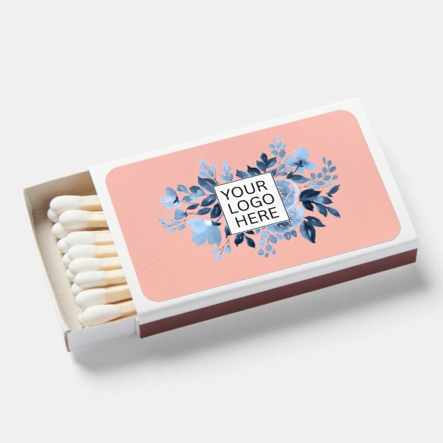Simple Minimalist Custom Logo & Text Promotional Matchboxes (Front Open)