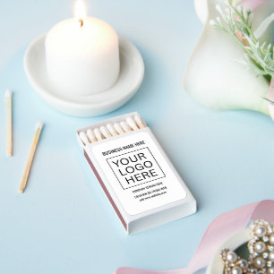 Simple Minimalist Custom Logo & Text Promotional Matchboxes