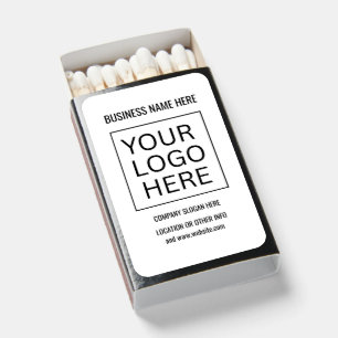 Simple Minimalist Custom Logo & Text Promotional Matchboxes