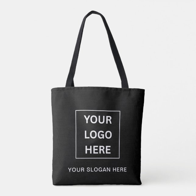 Simple Minimalist Custom Logo & Text Promotional Tote Bag (Back)