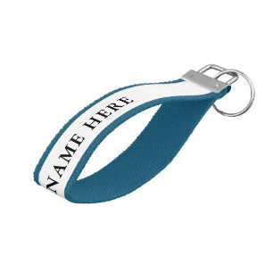 Simple Minimalist Custom Logo & Text Promotional Wrist Keychain