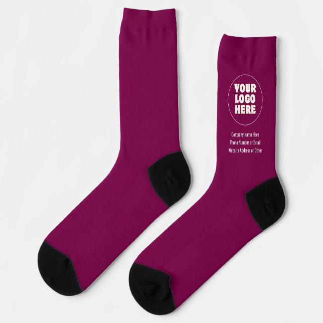 Simple Minimalist Custom Logo & Text   Socks (Left)
