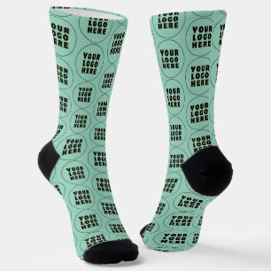 Simple Minimalist Custom Logo & Text   Socks