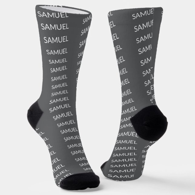Simple Minimalist Custom Logo & Text   Socks (Angled)