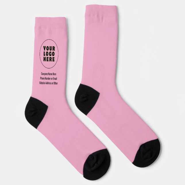 Simple Minimalist Custom Logo & Text   Socks (Right)