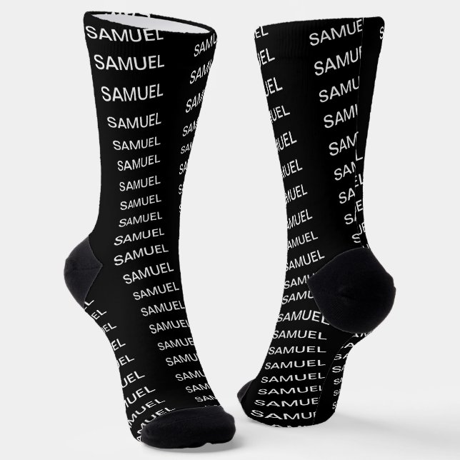 Simple Minimalist Custom Logo & Text   Socks (Angled)