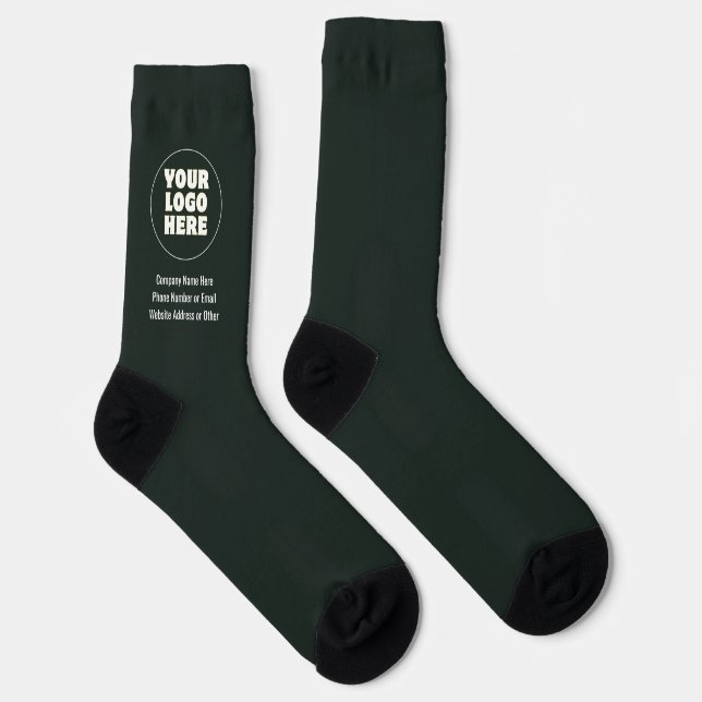 Simple Minimalist Custom Logo & Text   Socks (Right)