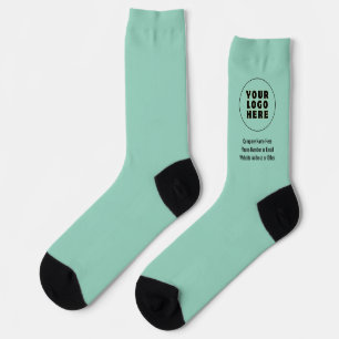 Simple Minimalist Custom Logo & Text   Socks