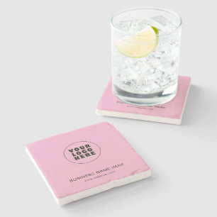Simple Minimalist Custom Logo & Text   Stone Coaster
