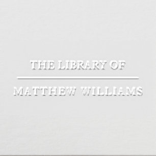 Simple Minimalist Custom Name Library Book Embosser